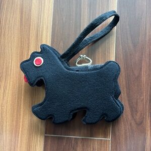 Vintage 60s Scottie Dog Black Felt Handbag Purse